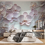 Papier peint Groupe de fleurs blanches