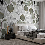 Papier peint Motif floral avec des feuilles