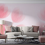 Papier peint Groupe de fleurs roses