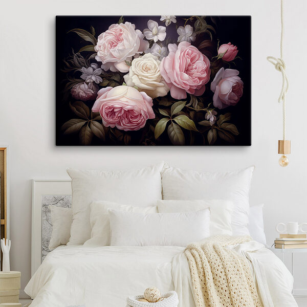 Groupe de roses roses et blanches Tableaux Groupe de roses roses et blanches