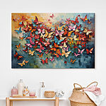 Tableaux Groupe de papillons sur fond bleu
