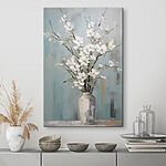 Tableaux Peinture d'un vase avec des fleurs blanches