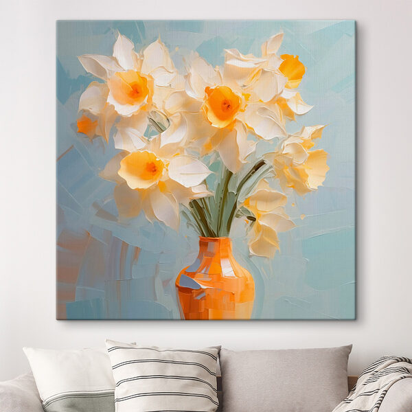 Fleurs jaunes et blanches dans un vase Tableaux Fleurs jaunes et blanches dans un vase