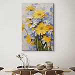 Tableaux Peinture de fleurs jaunes et bleues