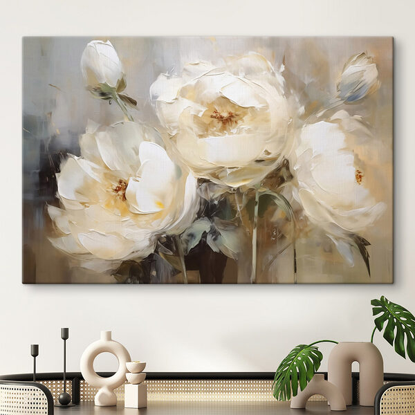 Peinture de fleurs blanches Tableaux Peinture de fleurs blanches