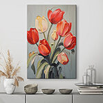 Tableaux Peinture de tulipes sur fond gris