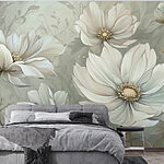 Papier peint Des fleurs délicates aux teintes douces
