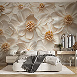 Papier peint Groupe de fleurs blanches