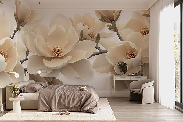 Fleurs blanches sur une branche Papier peint Fleurs blanches sur une branche