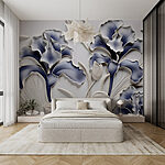 Papier peint Art mural avec fleurs et feuilles