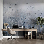 Papier peint Peinture de fleurs dans un champ