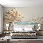Papier peint Arbre blanc et eau