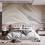 Papier peint Tourbillons blancs et gris