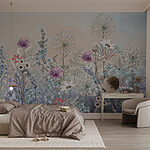 Papier peint Peinture de fleurs et de plantes