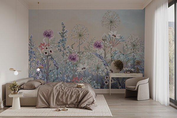 Peinture de fleurs et de plantes Papier peint Peinture de fleurs et de plantes