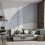 Papier peint Mur gris et blanc