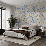 Papier peint Dessin de fleurs sur une surface blanche