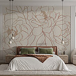 Papier peint Dessin de fleurs sur une surface blanche