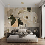 Papier peint Peinture de fleurs blanches