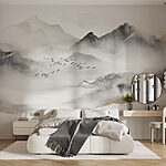 Papier peint Oiseaux volant dans les nuages