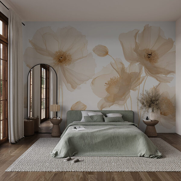 Papier peint Groupe de fleurs avec tiges