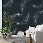 Papier peint Motif de plumes blanches