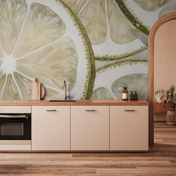 Papier peint Tranches de citron frais superposées