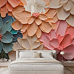 Papier peint Groupe de fleurs en papier
