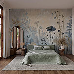Papier peint Peinture de fleurs sur un mur