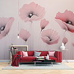 Papier peint Peinture de fleurs sur un mur