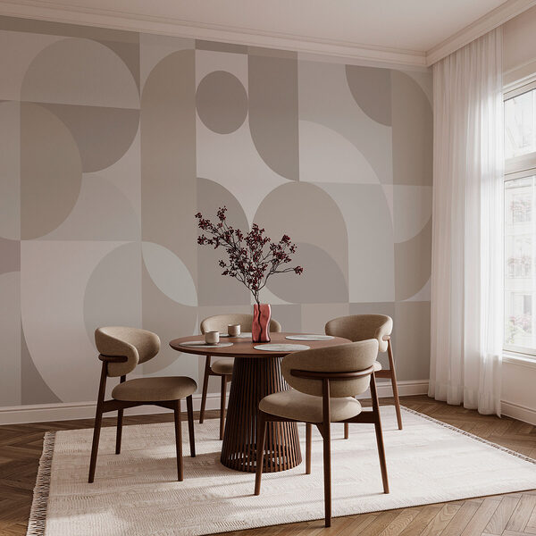 Motif géométrique gris et blanc Papier peint Motif géométrique gris et blanc