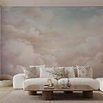 Papier peint Ciel nuageux avec nuages roses