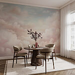 Papier peint Ciel nuageux avec nuages roses