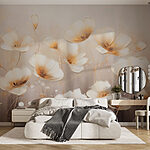 Papier peint Peinture de fleurs sur fond blanc