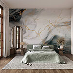 Papier peint Élégants tourbillons de teintes monochromes