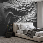 Papier peint Motifs fluides dans une texture monochrome.