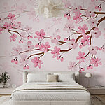 Papier peint Fleurs roses sur une branche