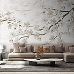 Papier peint Fleurs blanches sur une branche