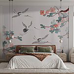 Papier peint Groupe d'oiseaux volant dans les airs