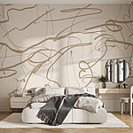 Papier peint Fond blanc avec des lignes brunes