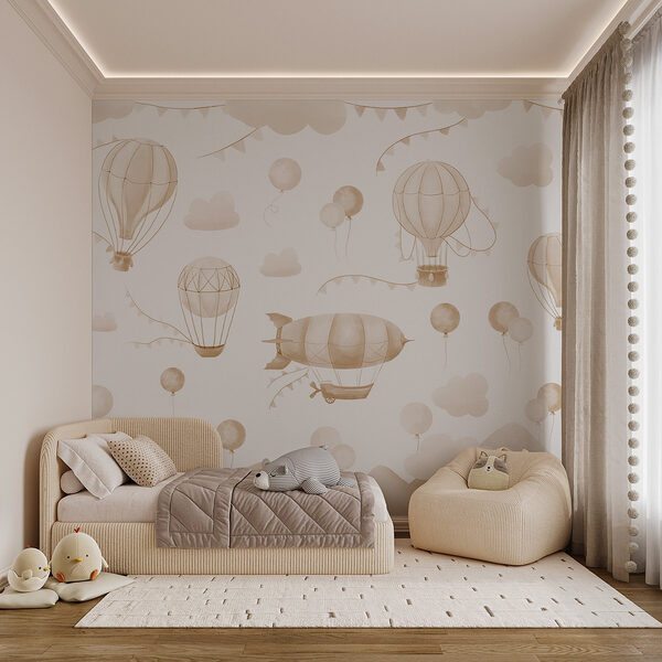 Papier peint Papier peint Groupe de montgolfières et de montagnes (UGS : w08765v4)