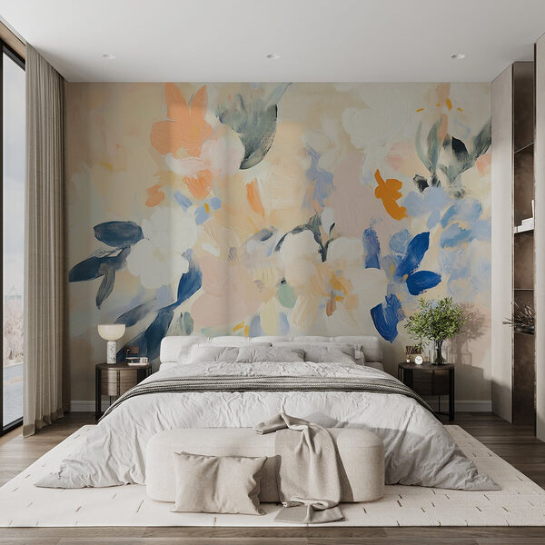 Peinture de fleurs sur une surface blanche Papier peint Peinture de fleurs sur une surface blanche