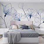 Papier peint Fleurs et feuilles transparentes