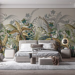 Papier peint Feuilles tropicales dans un arrangement serein