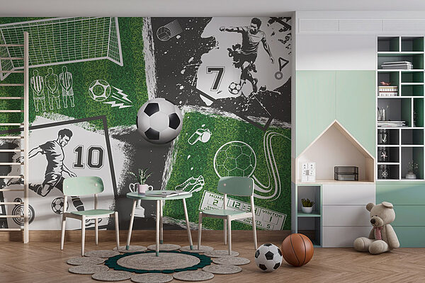La frénésie du football sur le terrain Papier peint La frénésie du football sur le terrain