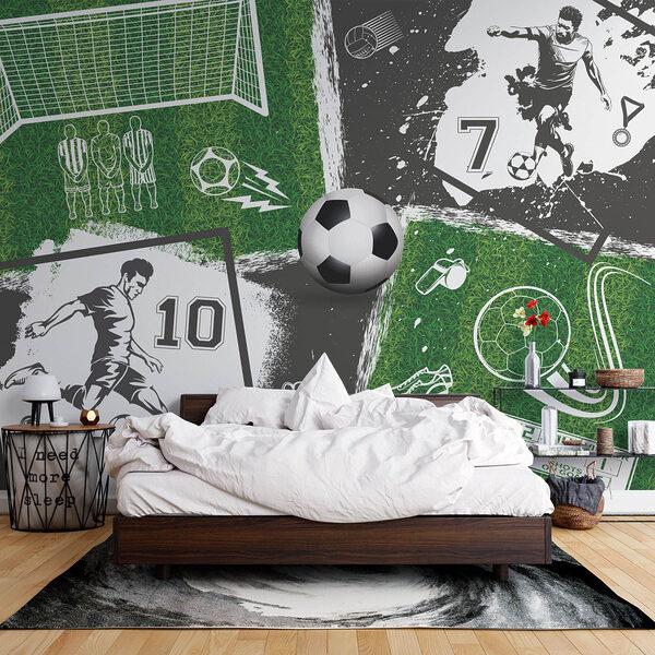Papier peint La frénésie du football sur le terrain