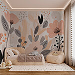 Papier peint Motifs floraux dans des tons pastel