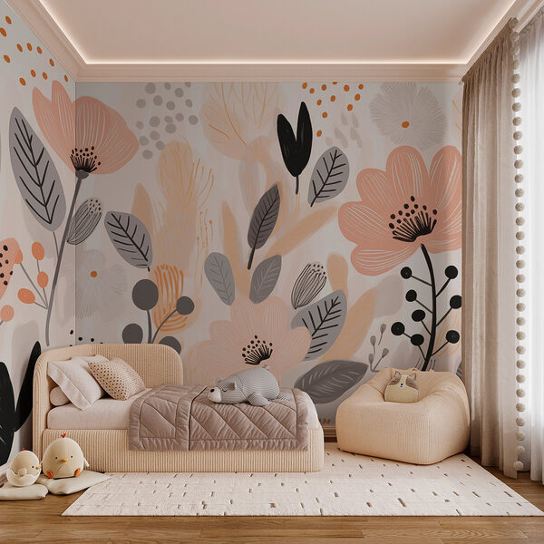 Motifs floraux dans des tons pastel Papier peint Motifs floraux dans des tons pastel
