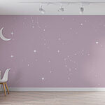 Papier peint Lune et étoiles dans un ciel