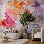 Papier peint Groupe de fleurs de différentes couleurs